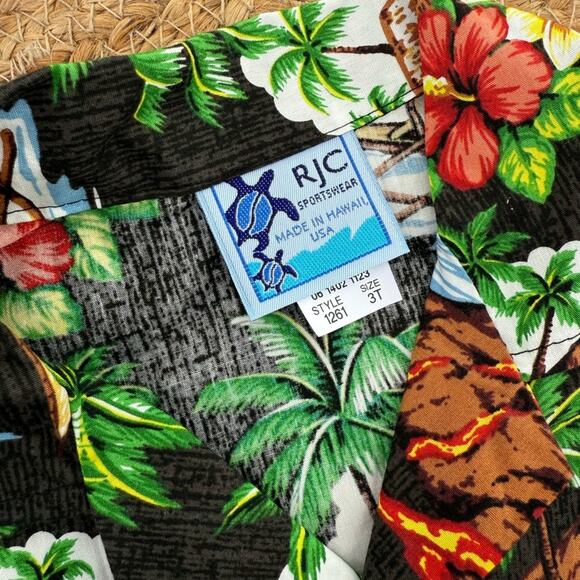 RJC Sportswear Toddler Sz 3T Hawaiian 2 Piece Set Shorts Shirt - Picture 3 of 5